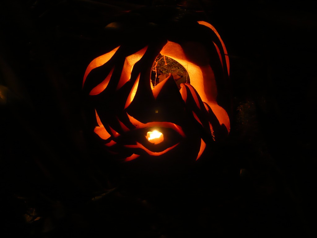 my abstract underwater pumpkin, shining its little heart out